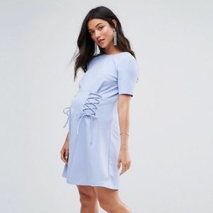 ASOS Maternity Lace Up Mini Skater Dress NWT